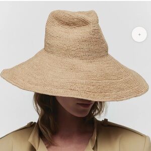 Janessa Leone Tan Waverly Hat Raffia Straw